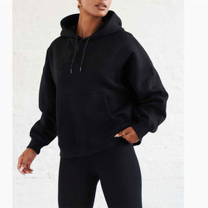 80% coton 20% polyester polaire hiver imprimé avant Logo personnalisé sweat à capuche pour femme sweat à capuche en gros - Product Image 1