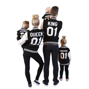 Matching Wool <b>Varsity</b> <b>Jacket</b> with Leather Sleeves for Couples with Custom Embroidery Streetwear Design - Product Image 1