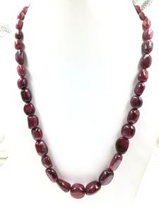 ลูกปัดทับทิมเรียบธรรมชาติสำหรับการทำเครื่องประดับที่ดีทำสร้อยคออัญมณี - Product Image 2