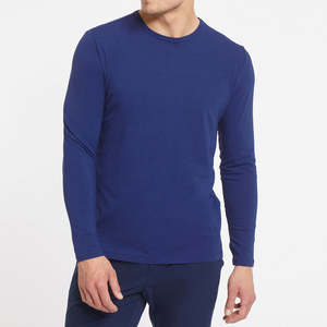 T-shirts de sport à manches longues pour hommes, 100% coton, couleur personnalisée, col rond, respirants, séchage rapide, écologiques, anti-froissement - Product Image 4