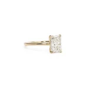 Sleek Radiant Cut <b>Diamond</b> <b>Ring</b> Setting 2 Ct D-F VVS1-VS2 Lab Grown <b>Diamond</b> In 14K And 18K Yellow Gold Wedding Anniversary Gift - Product Image 2