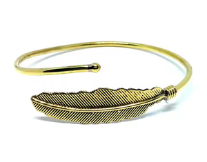 กำไลข้อมือทองเหลืองลายใบไม้สไตล์โบฮีเมียนสมัยใหม่ งานฝีมือคุณภาพสูง สำหรับผู้หญิง เหมาะสำหรับโอกาสวันครบรอบ - Product Image 3