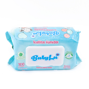 Lingettes humides pour bébé Uniquality, 100 unités, 15x20cm, sans alcool, douces, parfumées, texture tissu - Product Image 4
