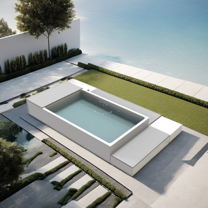 Profesional para resorts y hoteles Piscina móvil Patio exterior Piscina de fibra de vidrio Piscina sobre el suelo - Product Image 3