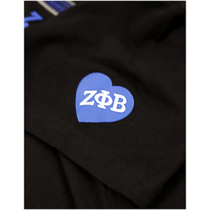 100 coton Zeta Phi Beta Sorority noir Sequin Tee brodé lettres grecques élégant étincelle décontracté grec vie vêtements chemise - Product Image 6