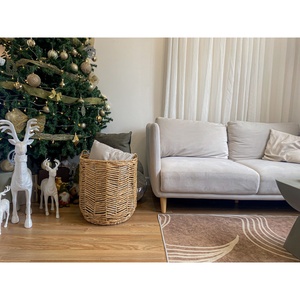 High Quality Comfortable Handle Home <b>Laundry</b> Storage Square <b>Baskets</b> Water Hyacinth and <b>Wicker</b> Hand-Woven - Product Image 3