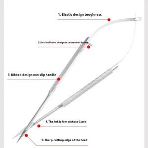 Microinstrumentos Quirúrgicos Médicos AIQUE, Tijeras para Córnea, Tijeras para Remover Suturas, Juego de Instrumentos de Acero Inoxidable, Oftalmología, CE - Product Image 4