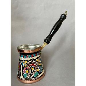Mid Century Style Decorative Copper Tea Making Pot Mid Century Eco Friendly Antique Copper Vintage Coffee Pot <b>Wooden</b> <b>Handle</b> - Product Image 2