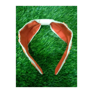 High Quality Orange Floral Beaded <b>Headband</b> Handmade Cotton Party Accessory <b>for</b> Girls Elegant Trendy Style <b>for</b> Summer - Product Image 3