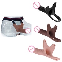 Dildo réaliste en silicone creux avec manchon d'extension et ceinture, 7 pouces, pour jeu en couple