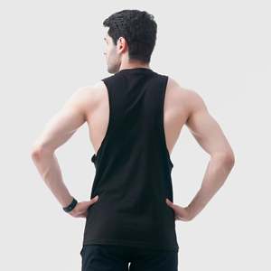 Infinity Motion Men's Gym Tank <b>Top</b> Breathable Black Sportswear with Hood XL Size Polyester Cotton Material 3D Pattern Design - Product Image 3