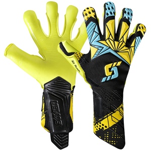 Gants de gardien de but de football professionnels en latex tricoté pour l'entraînement sportif et les matchs, offrant une protection optimale. - Product Image 1