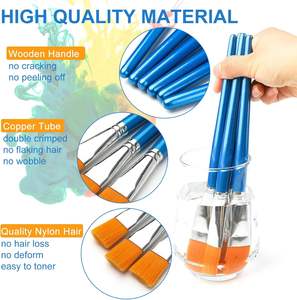 Bview Art Lot de 12 pinceaux acryliques plats de 25 mm pour peinture acrylique, peinture à l'huile, <span class=keywords><strong>gouache</strong></span> et tempera. - Product Image 2