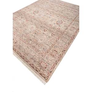 พรมขนสัตว์ถักมือสีเบจและสีน้ำตาลลายเหรียญตราแบบอัฟกันสำหรับบ้านและรถยนต์ ขนาด 9x12 ฟุต ตกแต่งห้องนั่งเล่น - Product Image 2