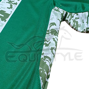 Ensemble maillot et short de football vert Impression par sublimation personnalisée Slogan col rond uniforme de football en coton et polyester pour hommes - Product Image 5