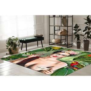 Tapis imprimé : Frida avec motif de tasse à thé pour la cuisine et le bureau, tapis en chenille - Product Image 5