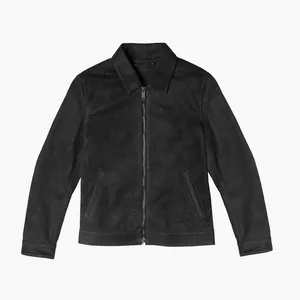 Veste pour hommes OEM vente en gros personnalisée bonne qualité avec deux poches latérales Veste élégante zippée Vestes en cuir