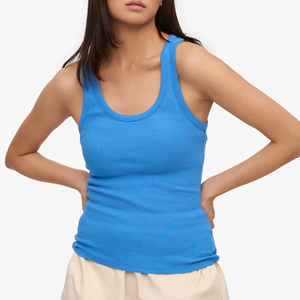 Camiseta sin Mangas de Algodón para Mujer, Diseño Moderno y Minimalista, Antipilling en la Parte Delantera, Transpirable, para Vacaciones en la Playa, Fiestas, Verano - Product Image 2