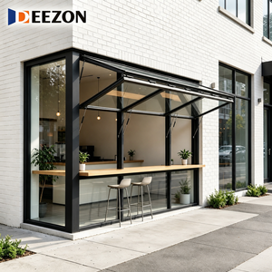 หน้าต่างอลูมิเนียมพับได้ DEEZON AS2047 แบบกระจกบานพับแนวตั้ง สำหรับร้านกาแฟ ร้านอาหาร และหน้าร้านค้า - Product Image 2