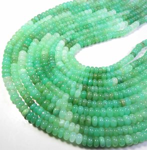 Cuentas de Crisoprasa Rondelle de 6.5-7 mm, Naturales, con Tonos Degradados, Lisas, Hilo de 14 Pulgadas, Verde, Calidad Superior, Joyería AU Gems Valley - Product Image 2