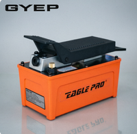 Promotion GYEP Powerteam Pompe à air hydraulique 24V en acier à commande au pied avec moniteur de pression des pneus pour réparation de châssis de voiture et vérins de levage Garantie 12 mois