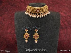 Conjunto de Collar Étnico de 5 Capas con Cuentas Estilo Rajwadi Antiguo, Perfecto para Bodas, Fiestas, Festivales y Regalos - Product Image 5