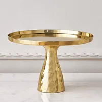 Nouveau Gâteau d'Anniversaire Écologique Blanc Royals CKS62 Fait Main, Élégant, Doré Poli, à un Seul Niveau, avec Motif Floral pour Desserts