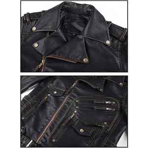 High Quality Cropped Faux PU Leather Jacket for <b>Women</b> Zipper Placket Contrast Color Quilted Feature Nylon Lining - Product Image 4