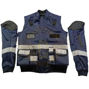 Veste parka uniforme personnalisée, vêtements de sécurité réfléchissants, vêtements de travail, uniforme de garde de sécurité, manches amovibles, veste de sécurité d'hiver - Product Image 1