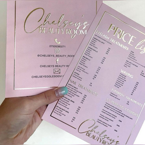 Tarjeta de invitación personalizada lista de precios imprimible impermeable resistente al aceite lista de precios de papel para su tienda de instrucciones de negocios - Product Image 5