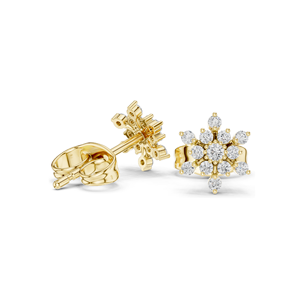 Pendientes de Diamantes de Laboratorio con Forma de Copo de Nieve de 0.174 CT para Mujer, Claridad VVS-VS EF, Oro de 18K, 14K, 10K y Plata 925, Oro Rosa, Amarillo - Product Image 6