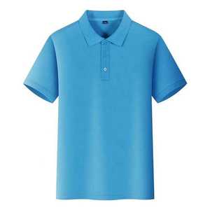 Piqué de algodón informal para hombre para polo 100% transpirable tejido de punto de corte regular bordado Technics logotipo personalizado sólido - Product Image 4