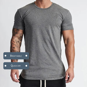 Sublimación personalizada Camiseta de gimnasio para hombre Algodón Spandex Fitness Cuello redondo Ropa de entrenamiento Logotipo personalizado Camisa de gran tamaño - Product Image 4