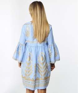 Mini abito a tunica in stile messicano ricamato floreale a maniche lunghe da <span class=keywords><strong>donna</strong></span> numero di modello di taglia libera di moda etnica più ricercato - Product Image 2