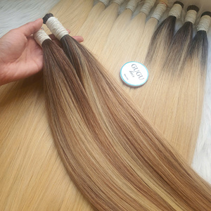 Extensions de cheveux lisses et volumineuses – 100 % cheveux humains, doux et sans nœuds, cheveux bruts, couleur personnalisée, super double drawn - Product Image 2