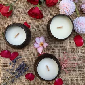 Bougies parfumées à la noix de coco de marque privée OEM ODM léger vente en gros de bougies au vanille faites à la main de bougies parfumées vivantes vertes à la noix de coco - Product Image 2