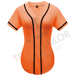 T-shirt de baseball pour femme de haute qualité, boutonné, uni, style hip-hop, haut de sport pour softball - Product Image 4