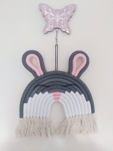Lindos regalos de Navidad Arco Iris macramé tejido a mano colgante de pared bohemio habitación de niña paredes decoración del hogar - Product Image 3