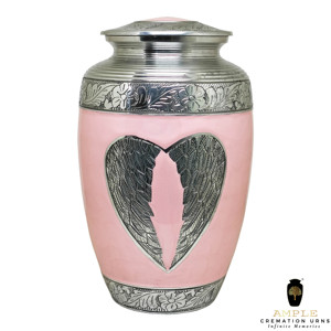 โกศบรรจุอัฐิรูปหัวใจสีชมพูเงิน สไตล์อเมริกัน ขนาด 10 นิ้ว คุณภาพพรีเมียม เป็นมิตรกับสิ่งแวดล้อม และปรับแต่งได้ - Product Image 1