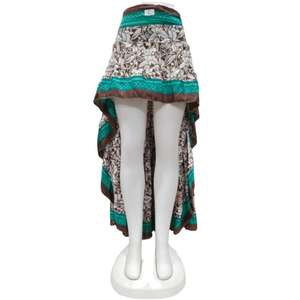 <b>Skirts</b> Updown Recycle Women Indian Silk Printed Bohemian Outfit for Summer Natural Waistline Reversible Breathable - Product Image 4