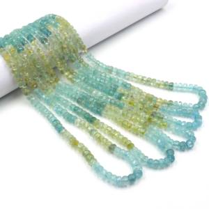 Cuentas de Aguamarina Multicolores Naturales Más Vendidas, Cuentas de Piedras Preciosas Sueltas de Aguamarina de 4x5, Hilo de Cuentas, Joyería de Verano con Arcoíris Perfecto - Product Image 4