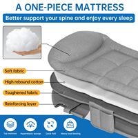 Lit de camping pliable en tube carré, robuste, en métal, avec matelas, pour dormir en extérieur, pour adultes, prix d'usine OEM