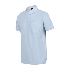 Camisetas de polo para hombre de color cielo básicas más exigentes con logotipo y diseño personalizados a la venta camisetas de golf con estilo para hombre - Product Image 5