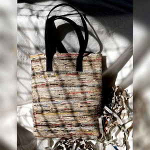 Modèle de feuille imprimé solide uni pour fille Promotion 100% coton biologique certificat GOTS tissu doux épicerie sacs à main de haute qualité - Product Image 6