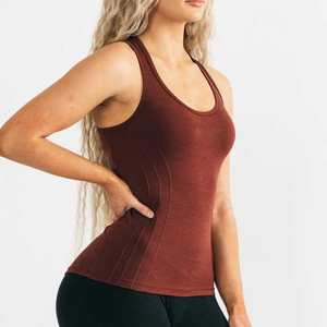 เสื้อกล้ามผู้หญิงแขนกุดพิมพ์ลายสีทึบเสื้อลำลองทรงพอดีตัวชุดหนึ่งถักแบบสั้นสำหรับใส่ทำงานวันหยุดและสวมใส่ในชีวิตประจำวันสำหรับฤดูร้อน - Product Image 3