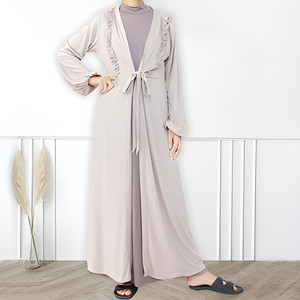 Cárdigan exterior informal de alta calidad para mujer Zura con manga larga patrón sólido suave sensación de mano prendas de vestir exteriores duraderas - Product Image 3