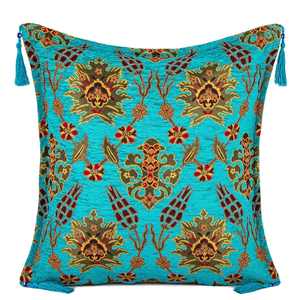 Turkuaz 45X45 CM lale desenli Minder NO 5ตกแต่งและโยนหมอน - Product Image 1