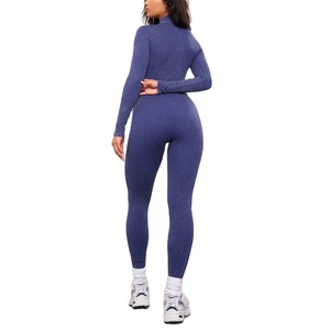 Mono deportivo Sexy para mujer, mono deportivo con logotipo personalizado, mono de entrenamiento de una pieza con patrón sólido, mono de Yoga - Product Image 2