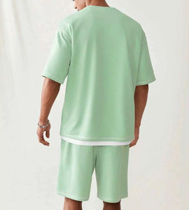 Conjuntos de camiseta y pantalones cortos para hombre hechos a medida, de alta calidad, ligeros, transpirables, con cuello redondo. - Product Image 2