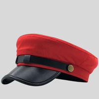 Casquette formelle imperméable à impression numérique rouge avec visière noire et bande réglable pour adultes unisexe, décontractée pour toutes les saisons